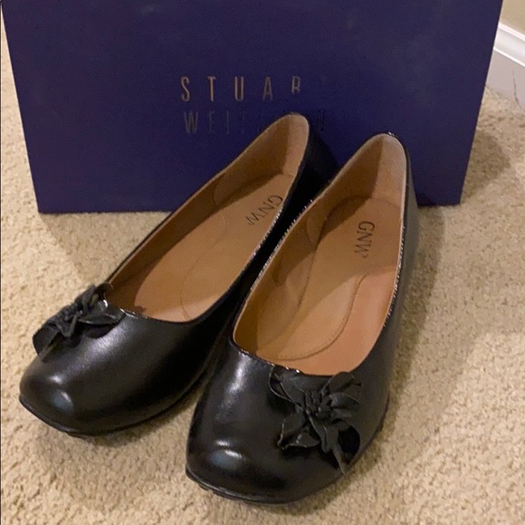 Stuart Weitzman black flat 7.5M - Picture 1 of 3
